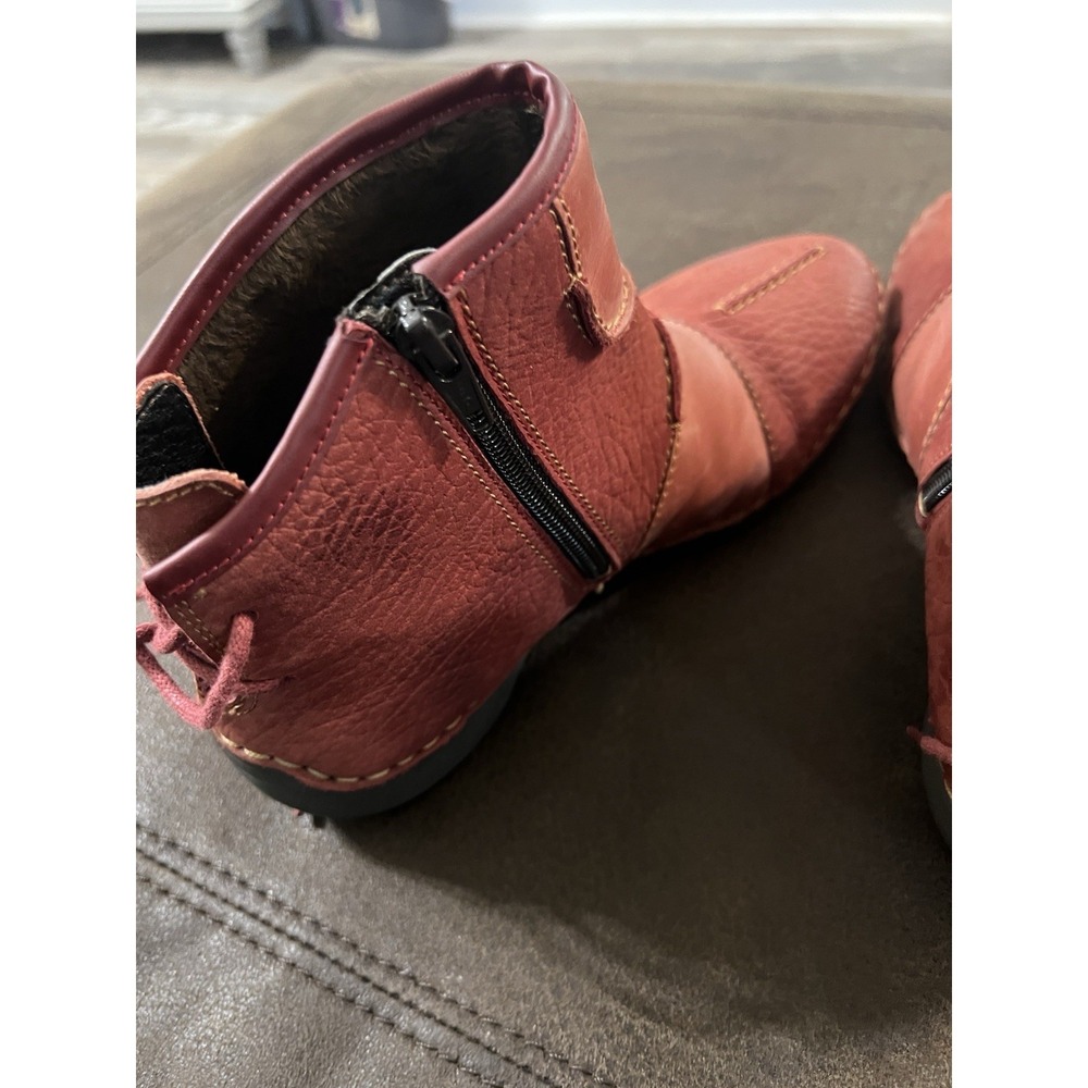 Josef Seibel Fergey 46 Women's 37 Ankle Boots Side Zip Red U.S. Size 7 Casual - Picture 5 of 12